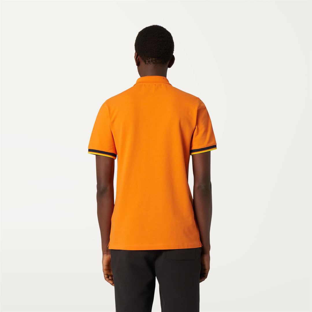 Polo Shirts Man VINCENT Polo ORANGE RUST Dressed Front Double		