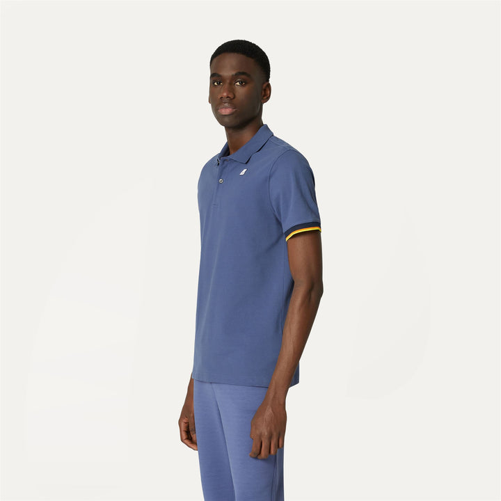 Polo Shirts Man VINCENT Polo BLUE INDIGO Detail (jpg Rgb)			