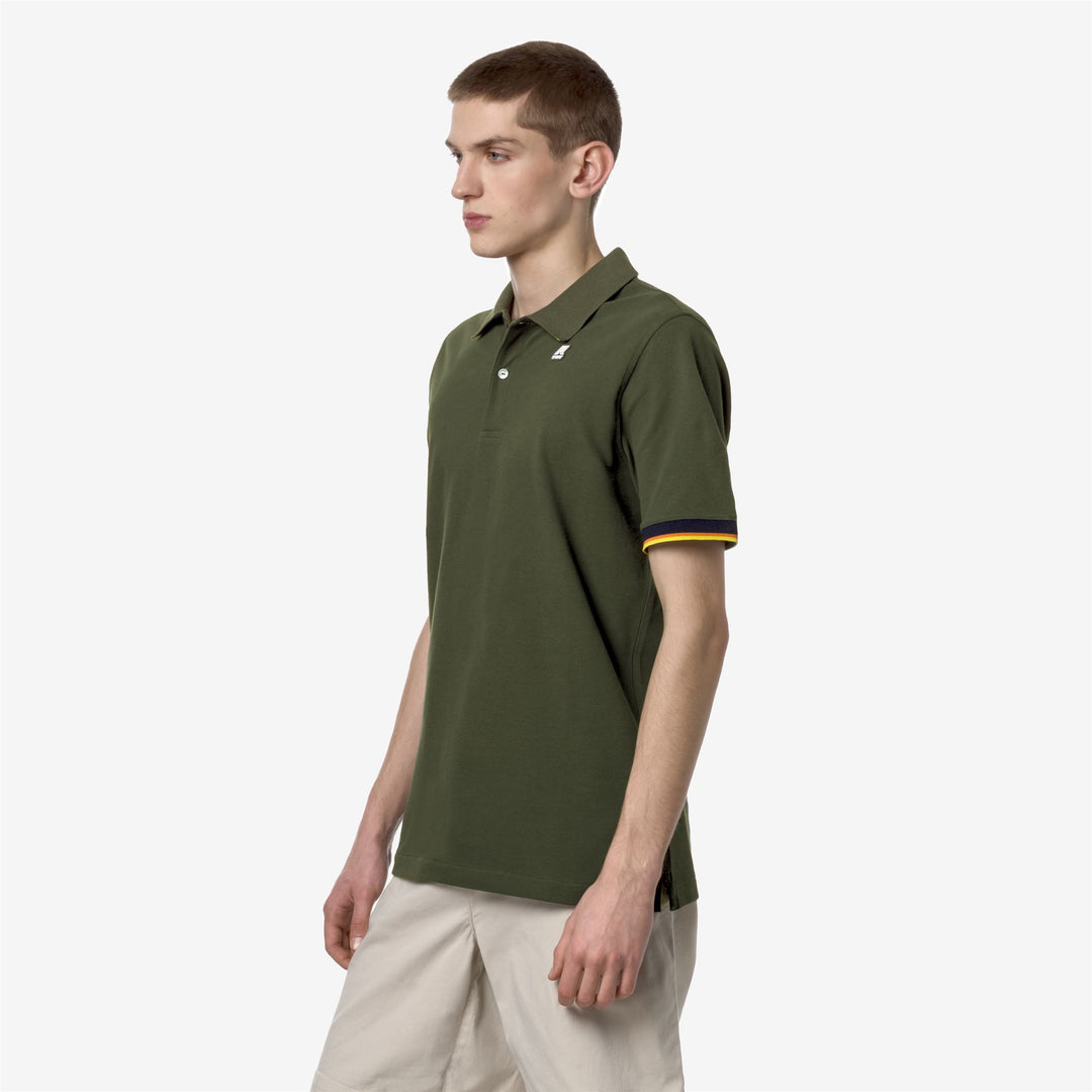 Polo Shirts Man VINCENT Polo GREEN CYPRESS Detail (jpg Rgb)			