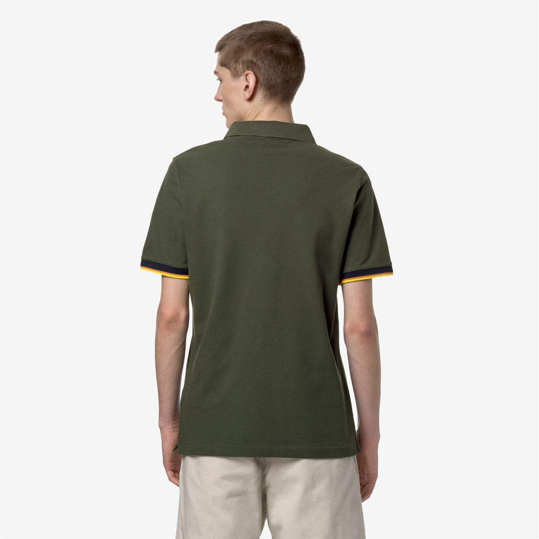 Polo Shirts Man VINCENT Polo GREEN CYPRESS Dressed Front Double		