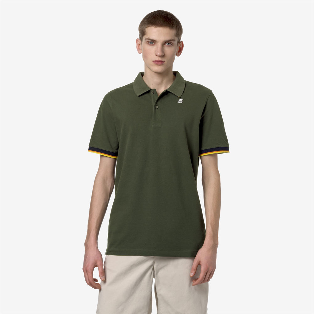 Cypress green Men's Stretch Cotton Polo Shirt for City Wear 02