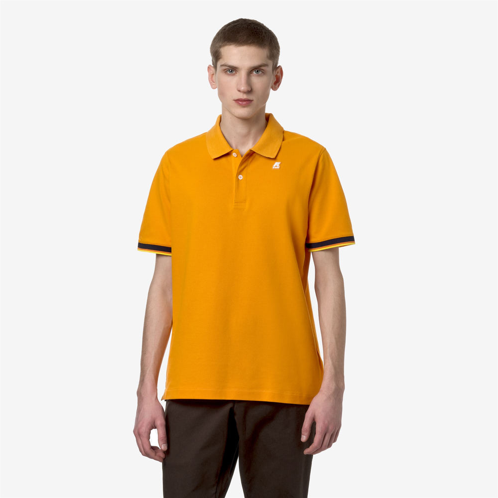 Orange Men's Stretch Cotton Polo Shirt for City Wear 02