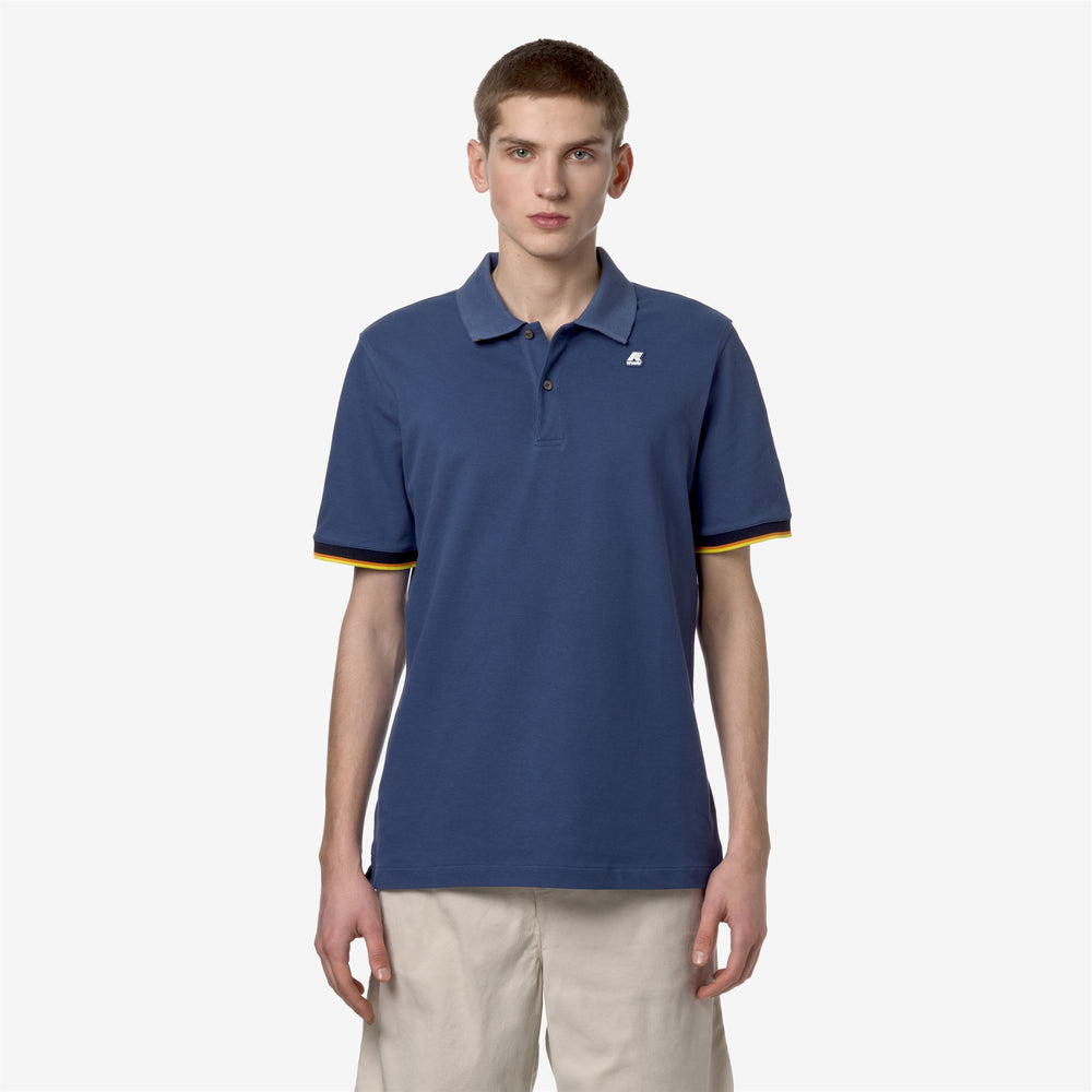Blue Men's Stretch Cotton Polo Shirt for City Wear 02