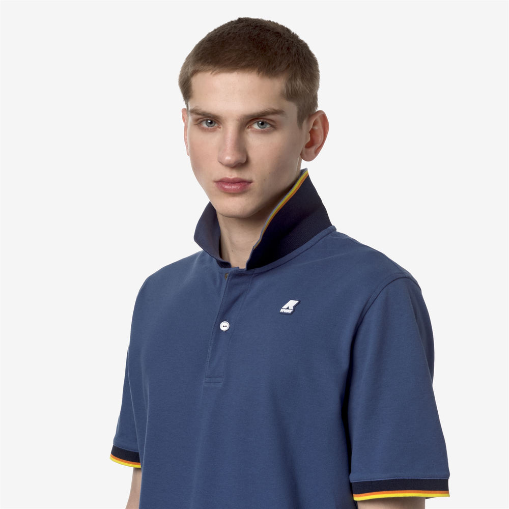 Polo Shirts Man VINCENT Polo BLUE FIORD Detail Double				