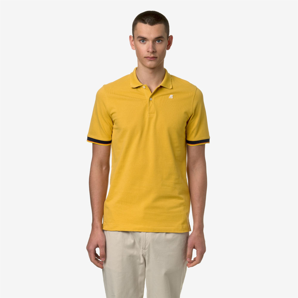 Mimosa Yellow Men's Stretch Cotton Polo Shirt for City Wear 02