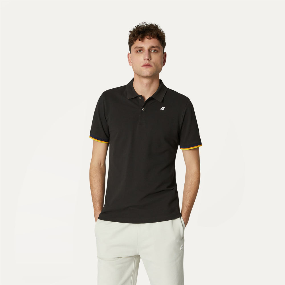 Polo Shirt Uomo in Cotone Piqué Stretch Nero Grigio per Città 02