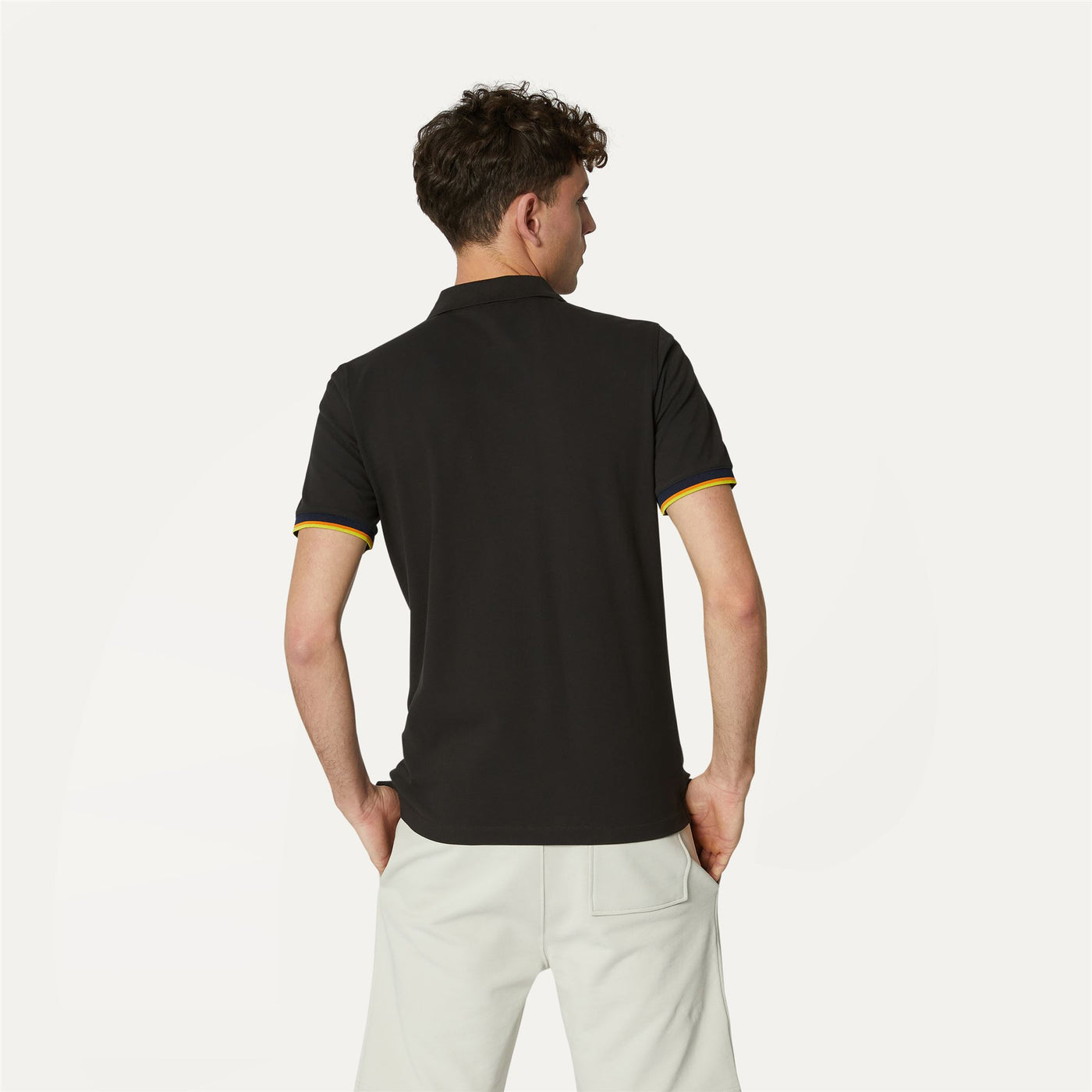 Polo Shirts Man VINCENT Polo BLACK PURE Dressed Front Double		