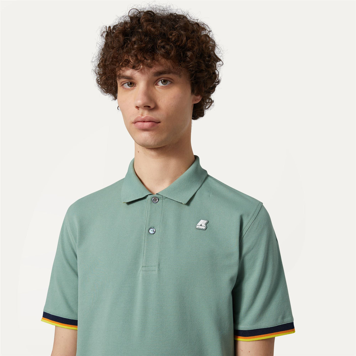 Polo Shirts Man VINCENT Polo GREEN MARINE Detail Double				