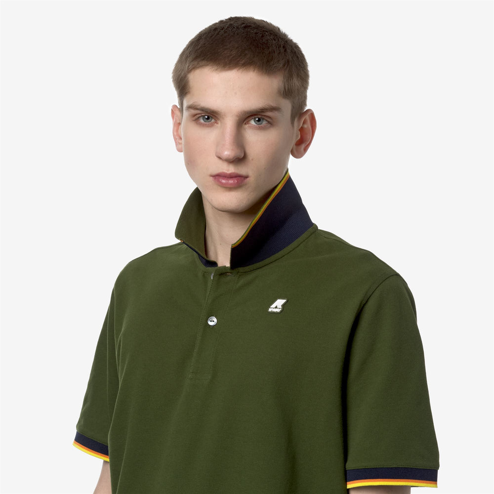 Polo Shirts Man VINCENT Polo GREEN PALM Detail Double				