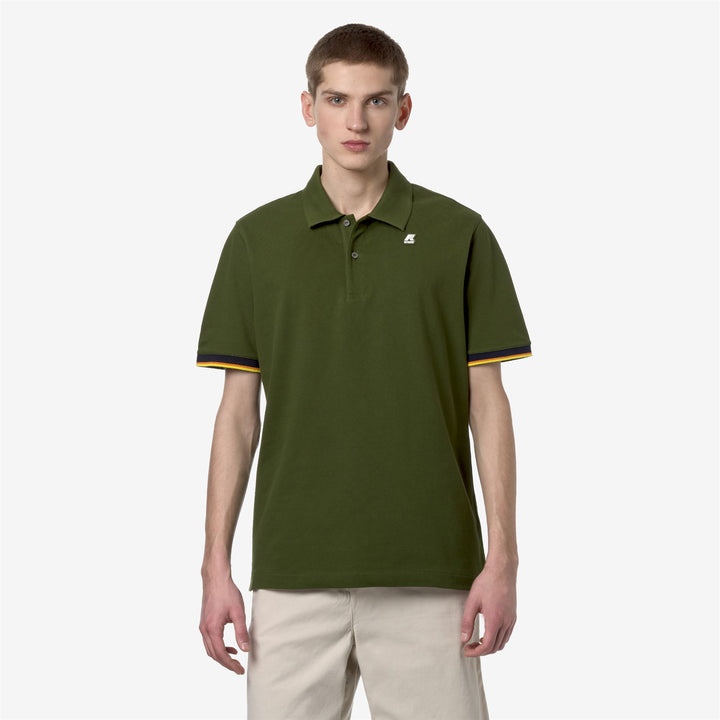 Polo Shirts Man VINCENT Polo GREEN PALM Dressed Back (jpg Rgb)		