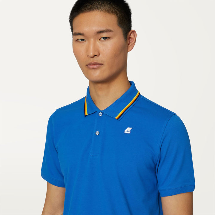 Polo Shirts Man JUD Polo BLUE ROYAL MARINE Detail Double				