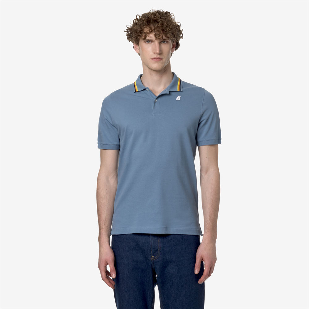 Blue Men's Stretch Cotton Polo Shirt for City Wear 02