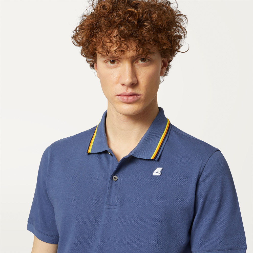 Polo Shirts Man JUD Polo BLUE INDIGO Detail Double				