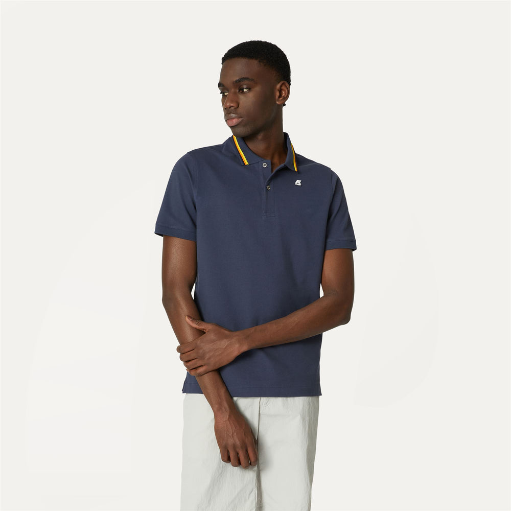 Blue Men's Stretch Cotton Polo Shirt for City Wear 02