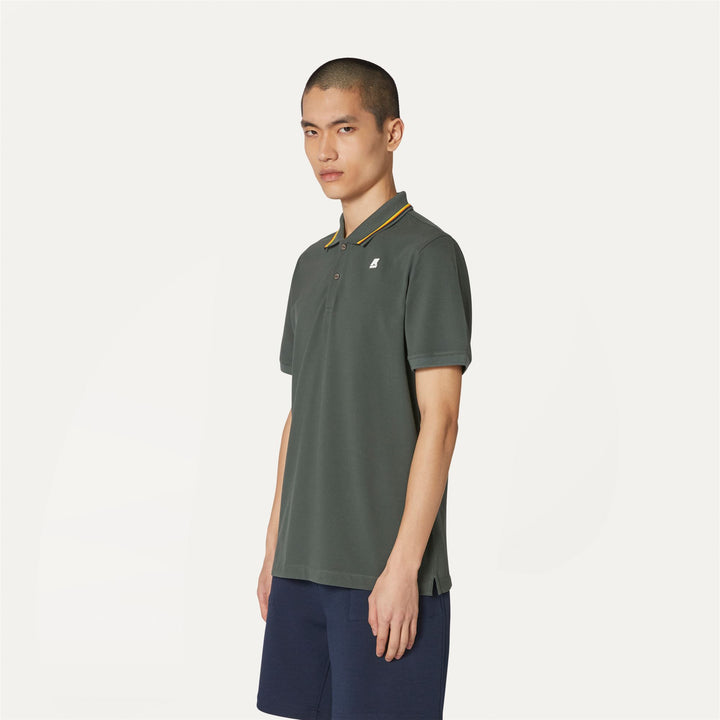 Polo Shirts Man JUD Polo GREEN BLACKISH Detail (jpg Rgb)			