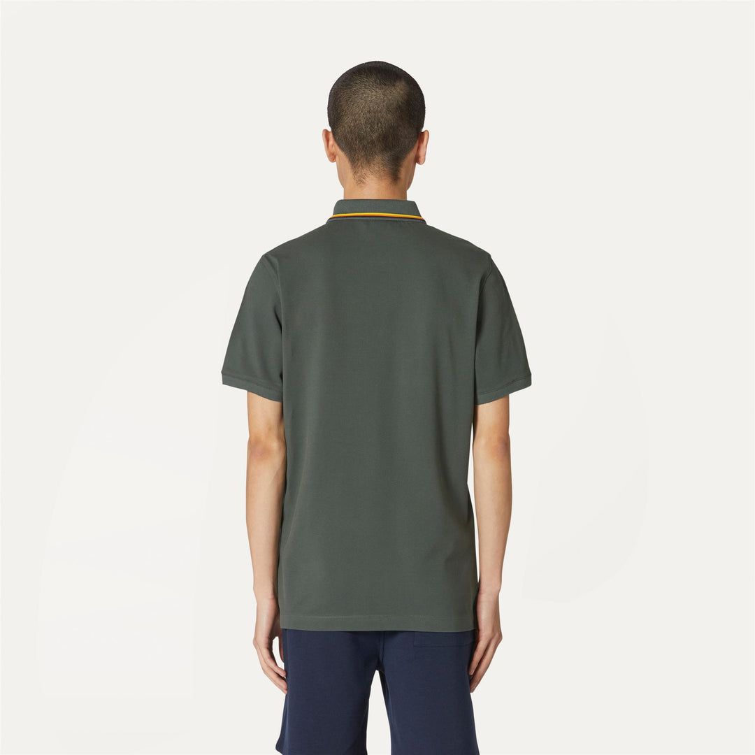 Polo Shirts Man JUD Polo GREEN BLACKISH Dressed Front Double		