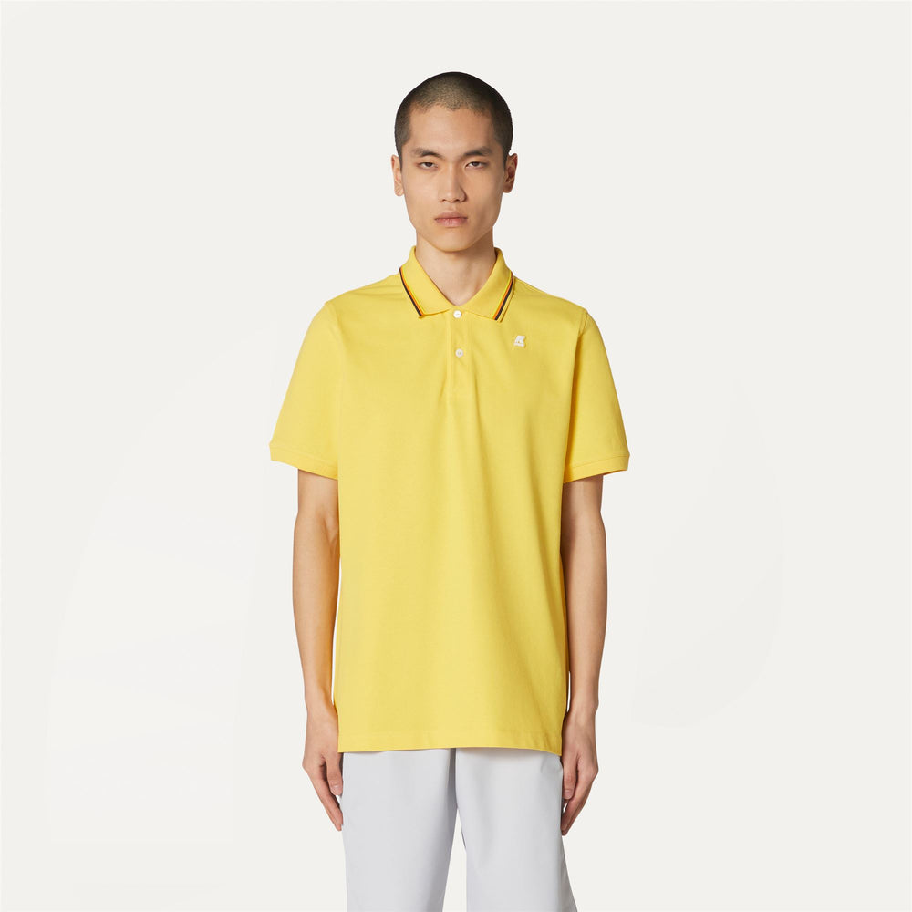 Sunstruck Yellow Men's Stretch Cotton Polo Shirt for City Wear 02