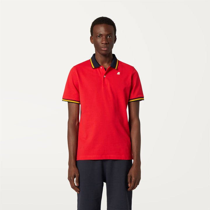 Polo Shirts Man VINCE Polo RED Dressed Back (jpg Rgb)		