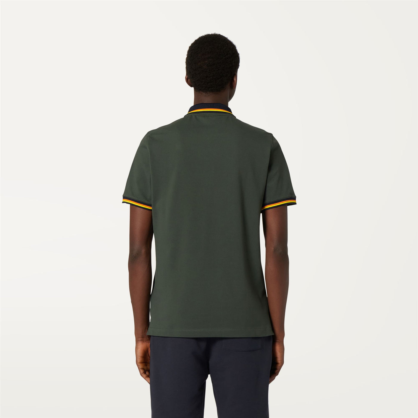 Polo Shirts Man VINCE Polo GREEN BLACKISH Dressed Front Double		