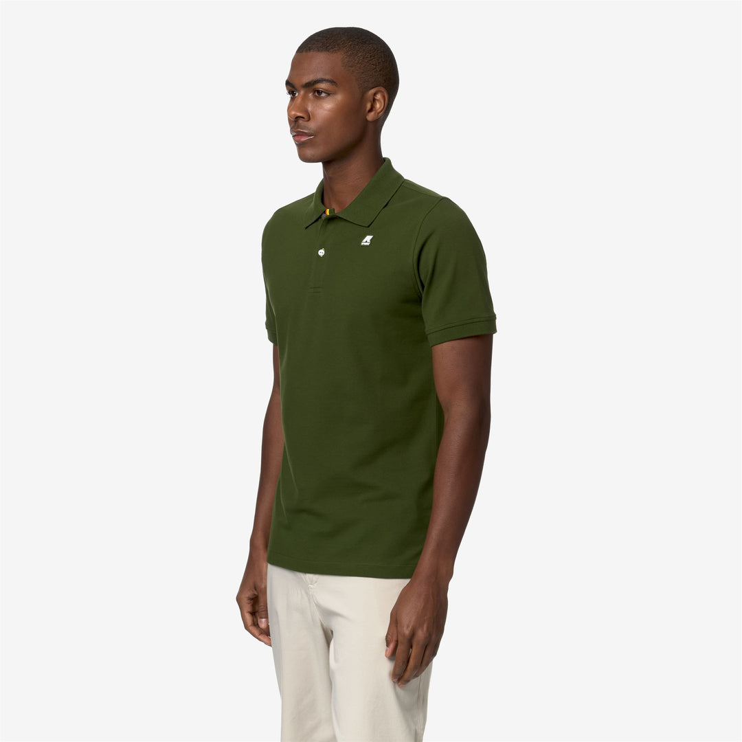 Polo Shirts Man VINNIE Polo GREEN CYPRESS Detail (jpg Rgb)			