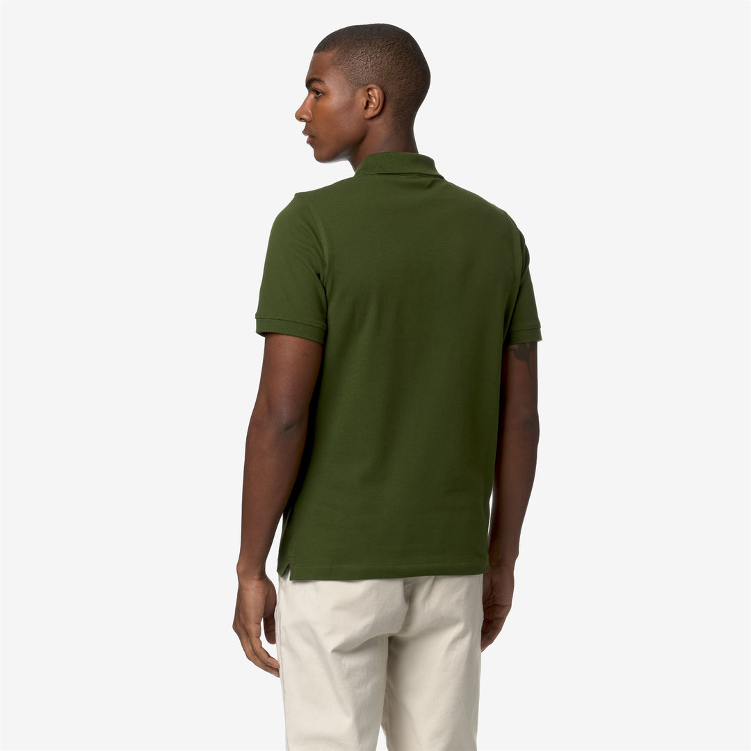 Polo Shirts Man VINNIE Polo GREEN CYPRESS Dressed Front Double		