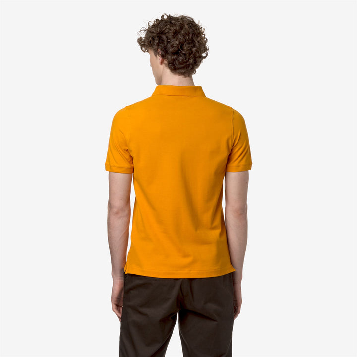 Polo Shirts Man VINNIE Polo ORANGE MD Dressed Front Double		