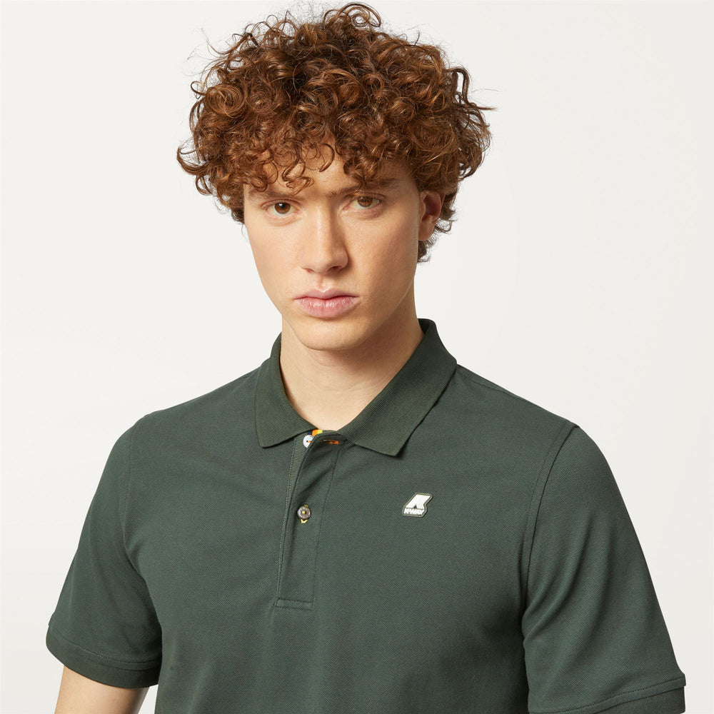 Polo Shirts Man VINNIE Polo GREEN BLACKISH Detail Double				