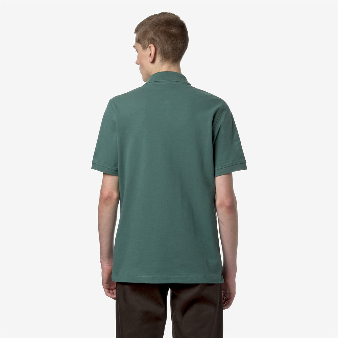 Polo Shirts Man VINNIE Polo GREEN PALM Dressed Front Double		