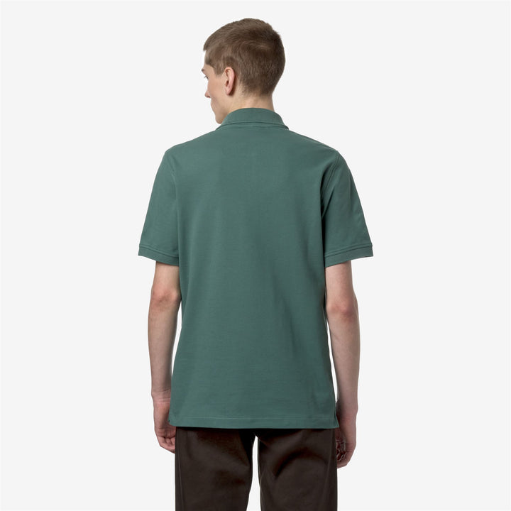 Polo Shirts Man VINNIE Polo GREEN PALM Dressed Front Double		