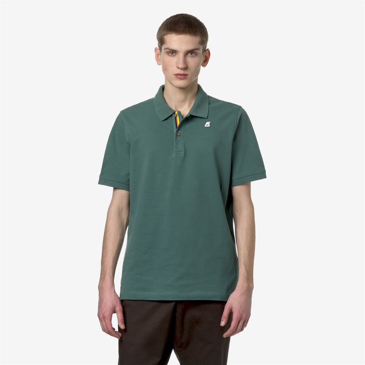Polo Shirts Man VINNIE Polo GREEN PALM Dressed Back (jpg Rgb)		