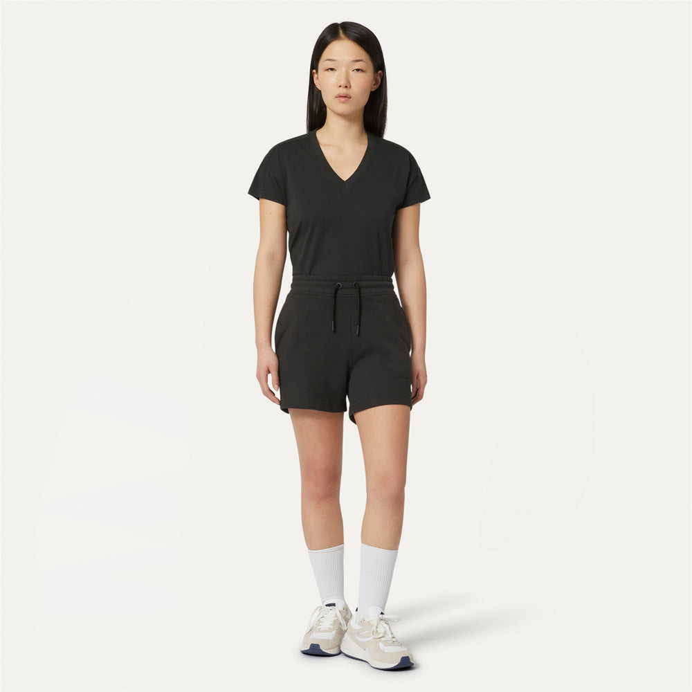 Pantaloni Corti Sportivi Casual Donna Neri Grigi con Coulisse e Tasche 02