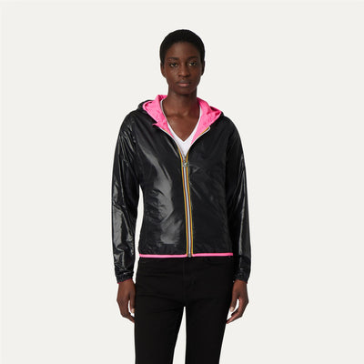 Jackets Woman Lily Plus Double Fluo Short PINK FLUO-BLACK Detail Double				