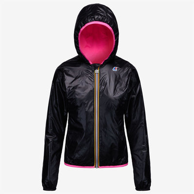 Jackets Woman Lily Plus Double Fluo Short PINK FLUO-BLACK Dressed Front (jpg Rgb)	