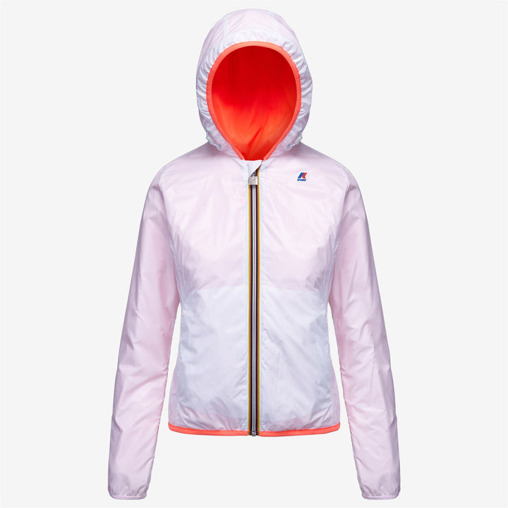 Jackets Woman Lily Plus Double Fluo Short RED FLUO-WHITE Dressed Front (jpg Rgb)	