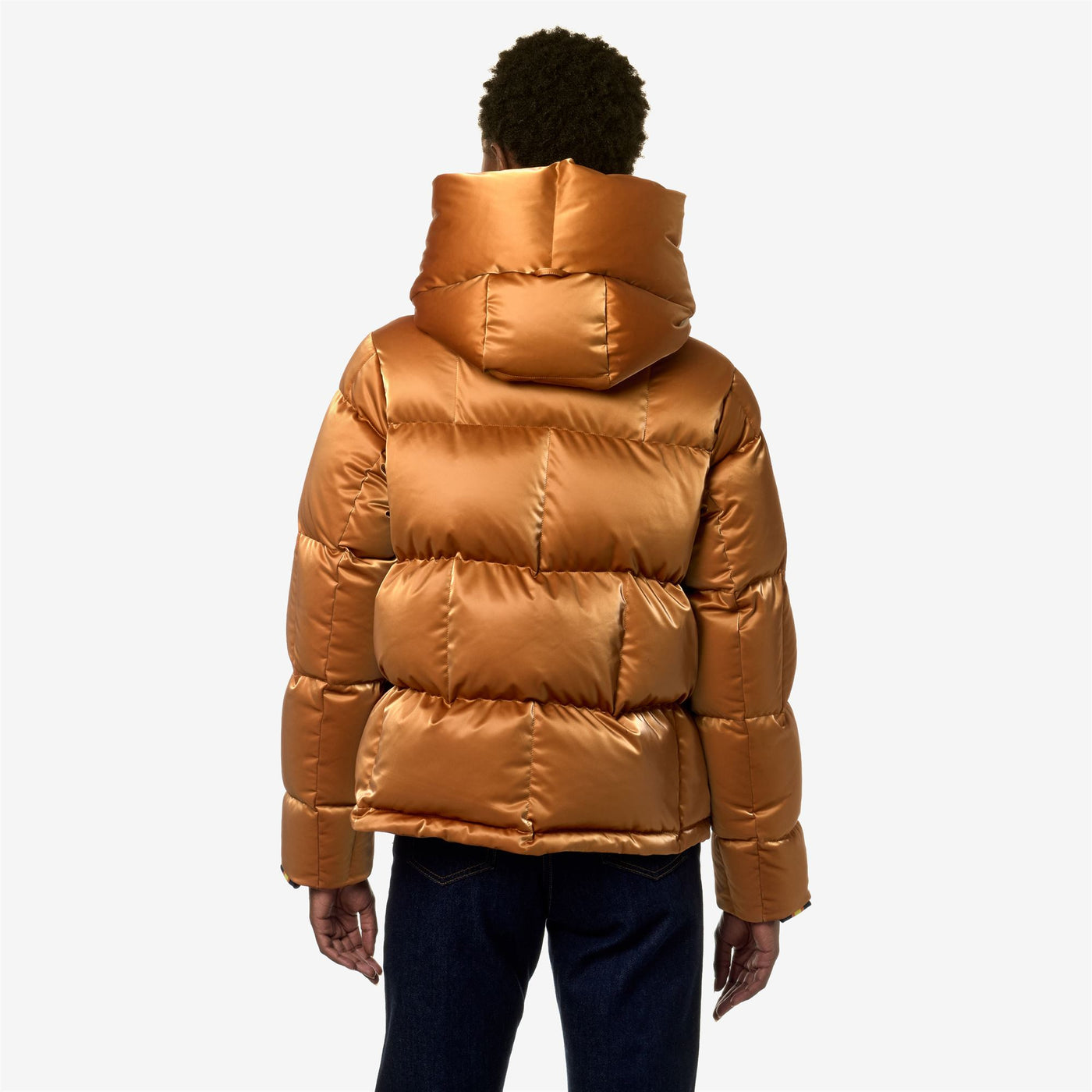 Jackets Woman BRIELIN HEAVY BRICK-LIKE QUILTED Short ORANGE METAL Dressed Front Double		