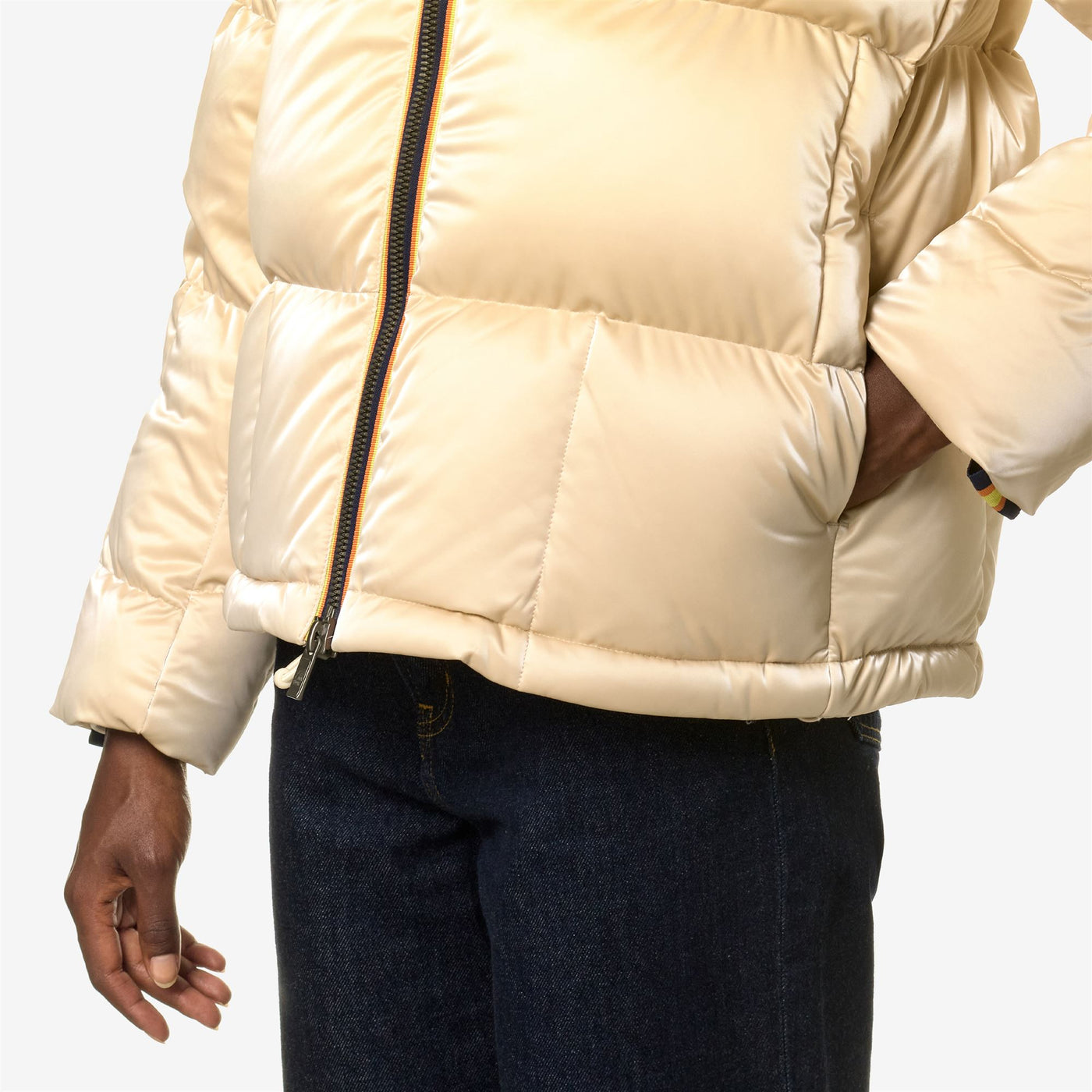Jackets Woman BRIELIN HEAVY BRICK-LIKE QUILTED Short BEIGE METAL Detail Double				