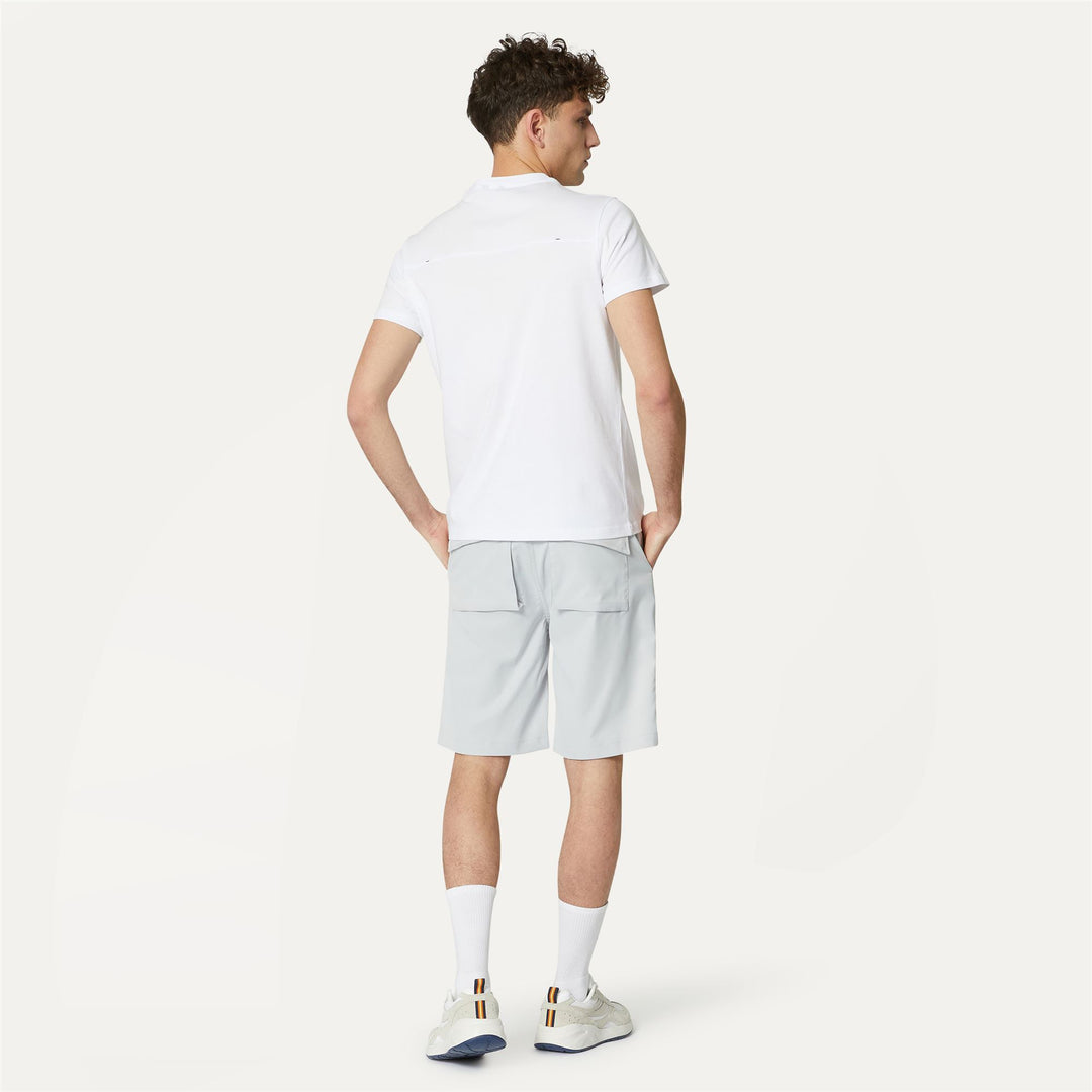 Shorts Man PAVE TWILL Cargo GREY ASH Dressed Front Double		