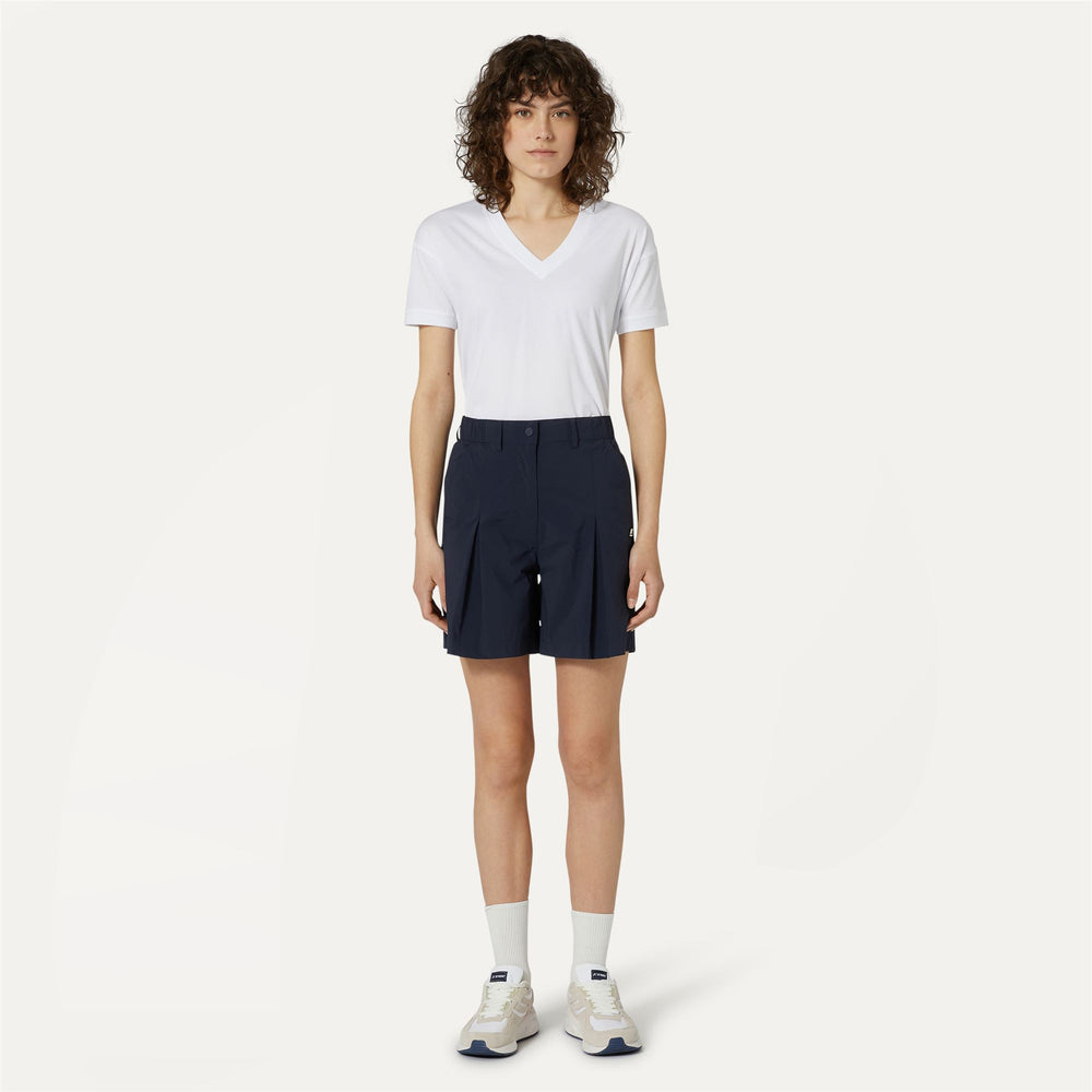 Blue Women's Chino Shorts for City Wear with Functional Pockets 02