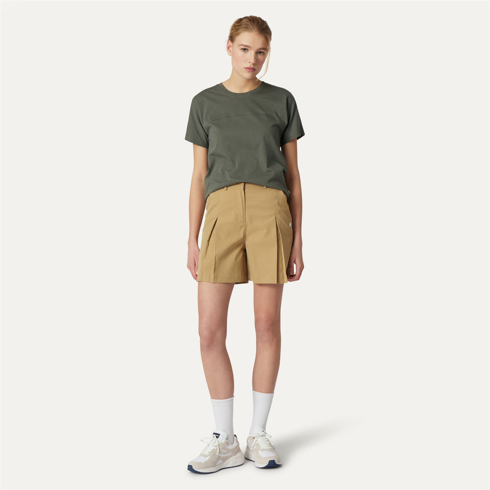 Beige Brown Women's Chino Shorts for City Wear 02