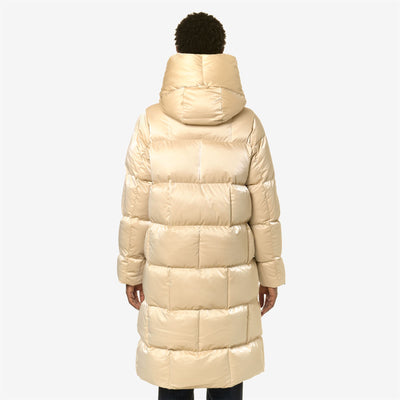 Jackets Woman ORLIN HEAVY BRICK-LIKE QUILTED Long BEIGE METAL Dressed Front Double		