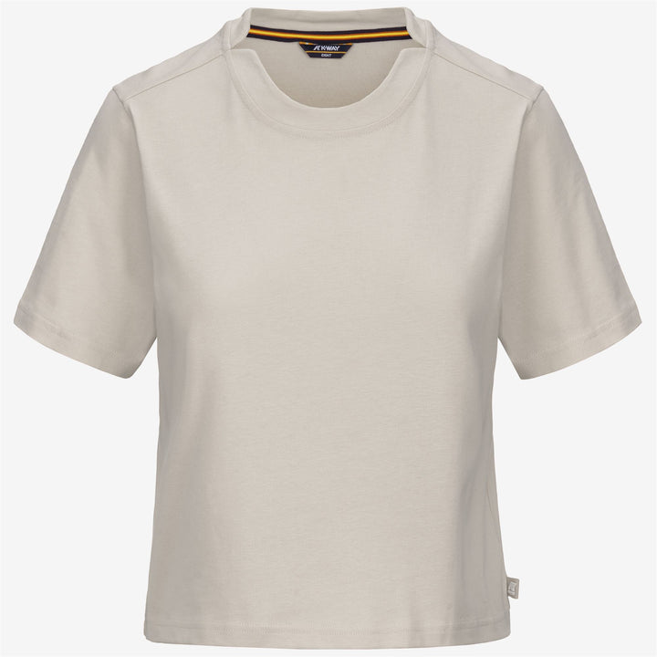 Camiseta de algodón casual para mujer en beige y gris para ocio y deporte 1