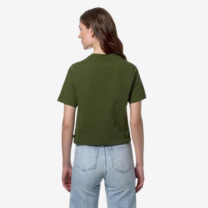 T-ShirtsTop Woman AMILLY T-Shirt GREEN CYPRESS Dressed Front Double		