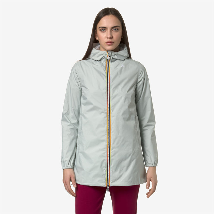 Jackets Woman SOPHIE PLUS.2 DOUBLE Mid GREY S-WHITE Dressed Back (jpg Rgb)		