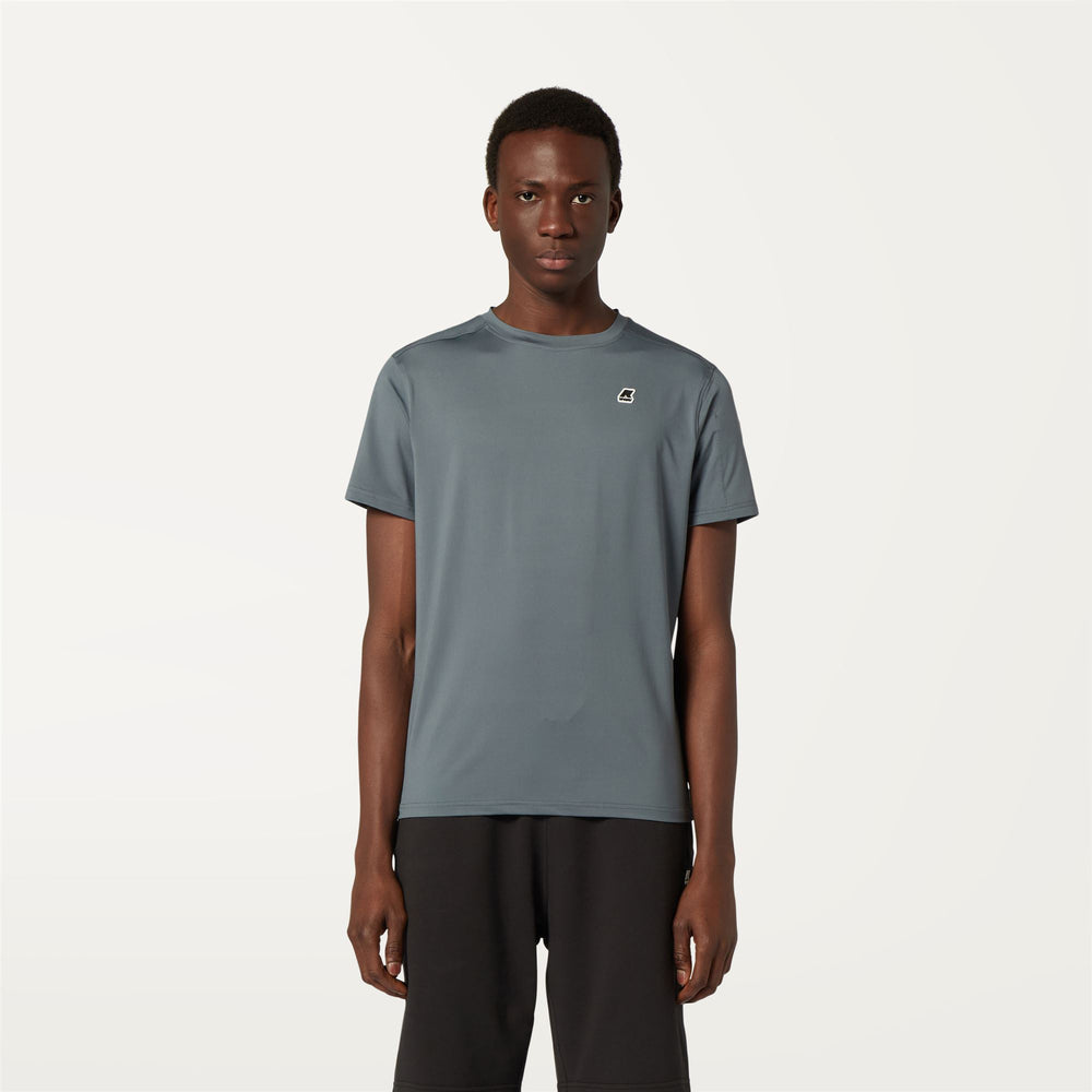 Grey Blue Men's Packable Outdoor T-Shirt with UV Protection 02