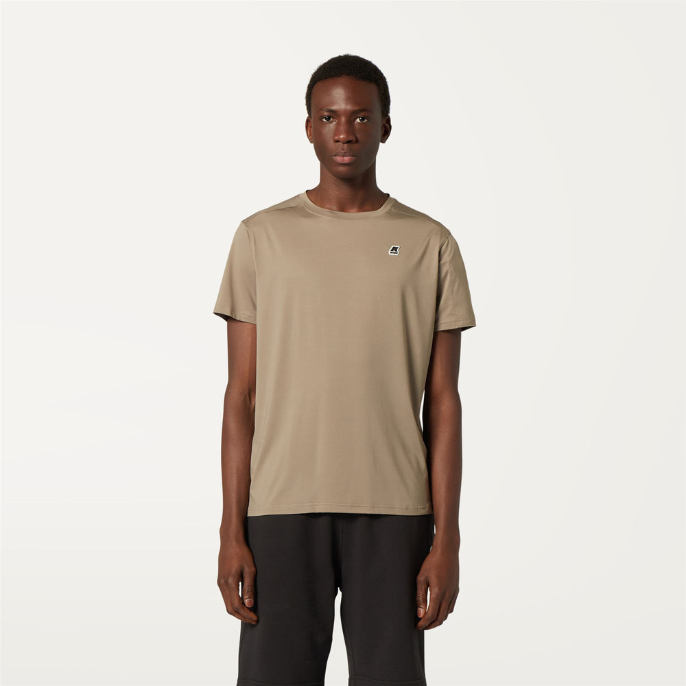 Beige brown Men's Packable Outdoor T-Shirt with UV Protection 02