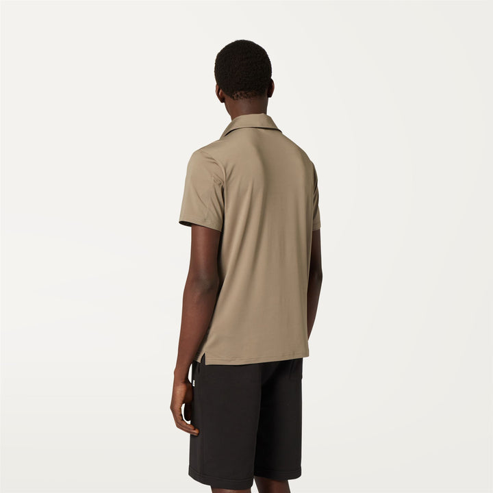 T-ShirtsTop Man SLIEVOT Polo BEIGE TAUPE Dressed Front Double		