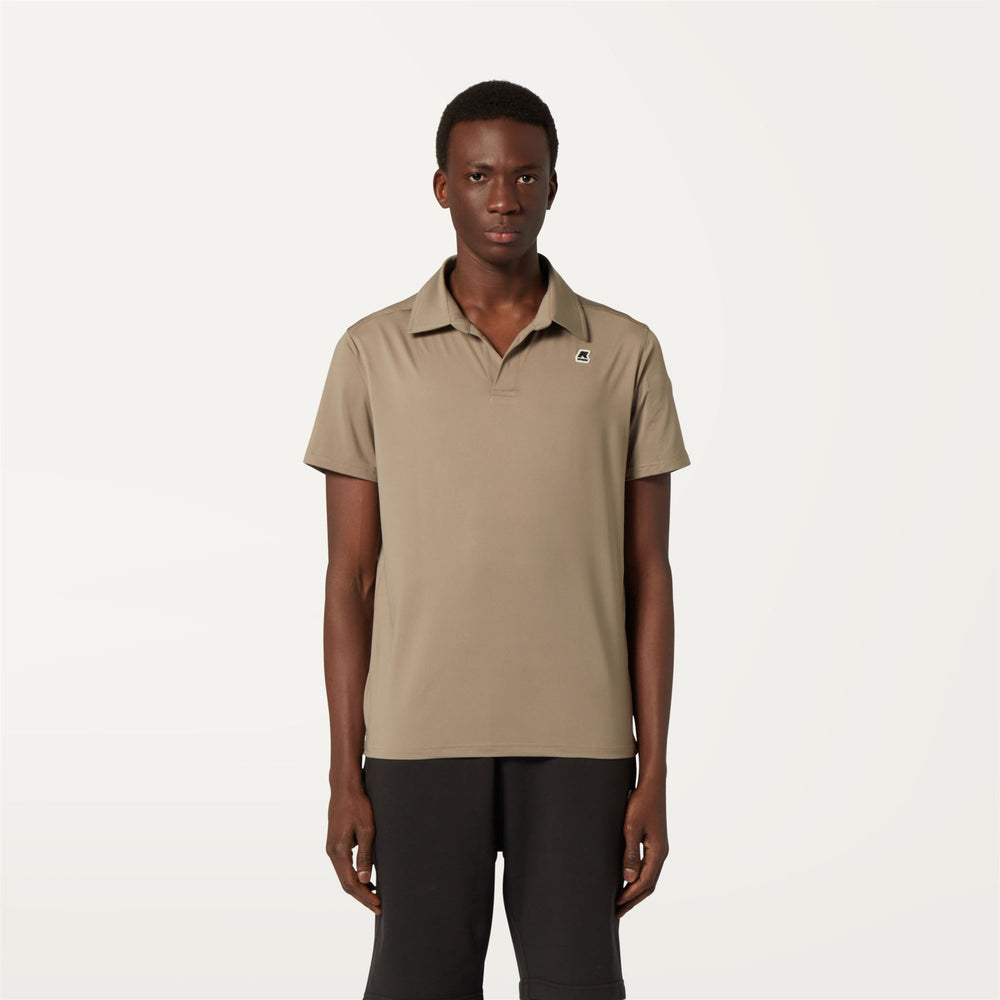 Polo T-Shirt para Hombre Beige Marrón Plegable con Protección UV 02