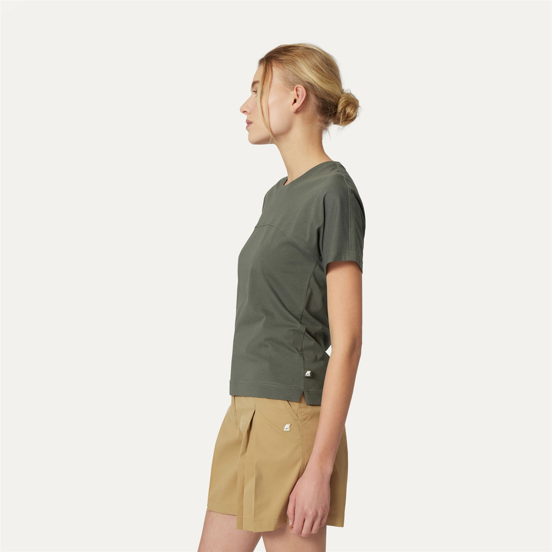 T-ShirtsTop Woman GIZELLE T-Shirt GREEN BLACKISH Detail (jpg Rgb)			