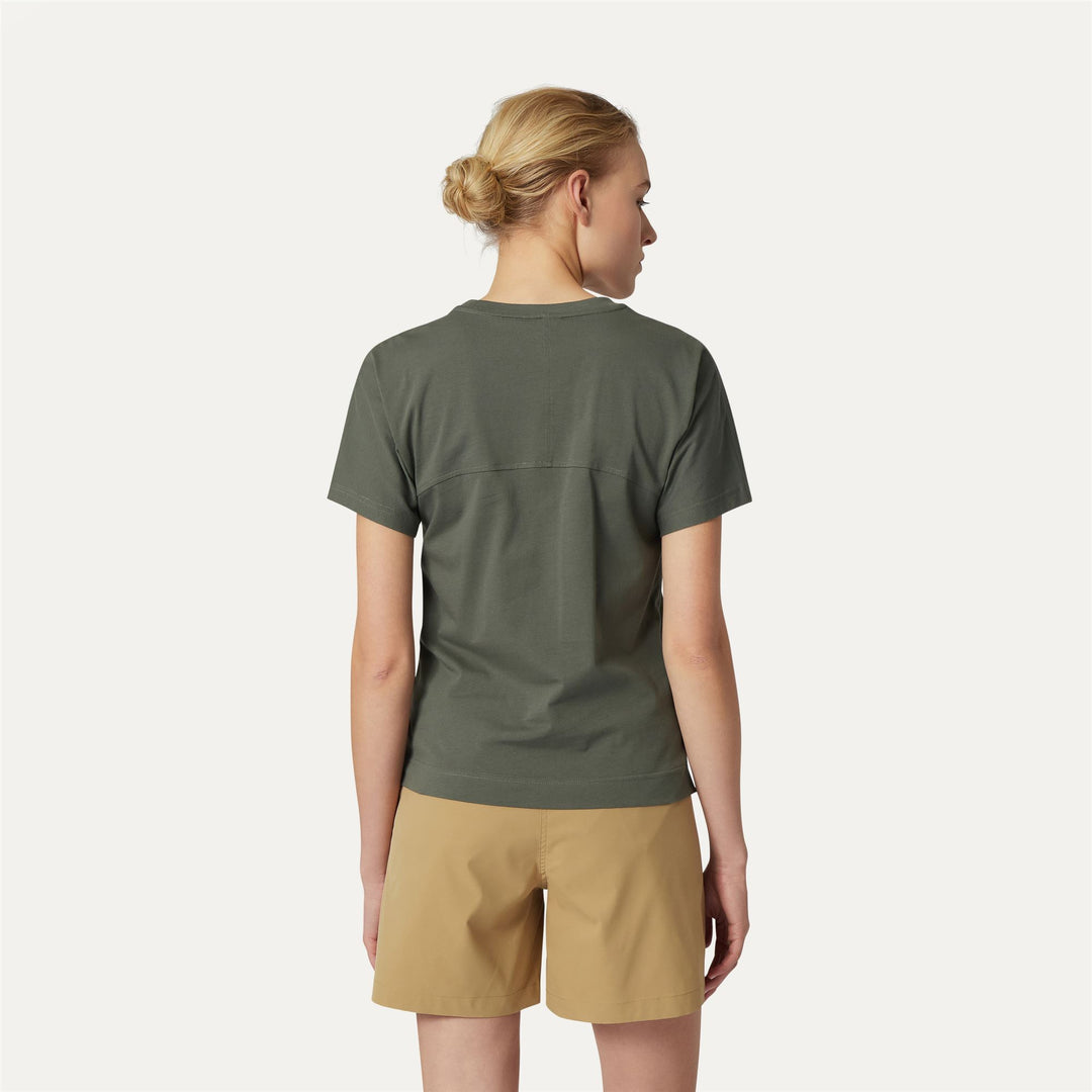 T-ShirtsTop Woman GIZELLE T-Shirt GREEN BLACKISH Dressed Front Double		