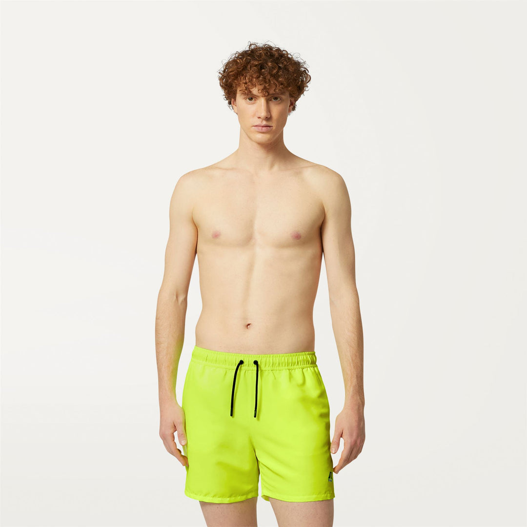 Bathing Suits Man LE VRAI OLIVIER FLUO Swimming Trunk YELLOW SOLEIL Dressed Back (jpg Rgb)		